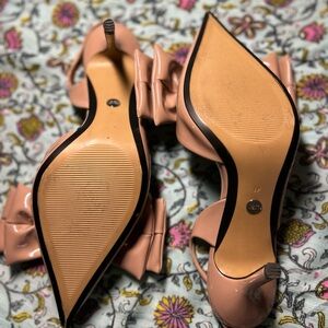 Zara Big Bow nude tan heels